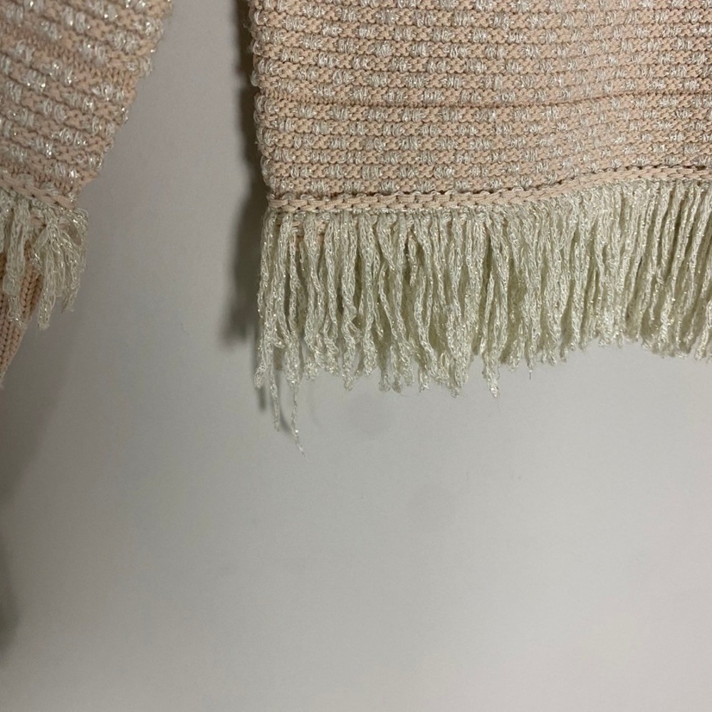 Alice McCall Sweater Womens 4 Pink Big Exit Top Fringe Metallic Knit Cropped - Picture 7 of 10